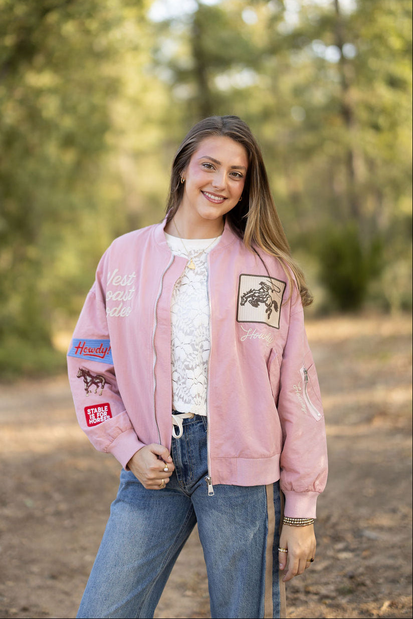 Embroidered Western Bomber Jacket