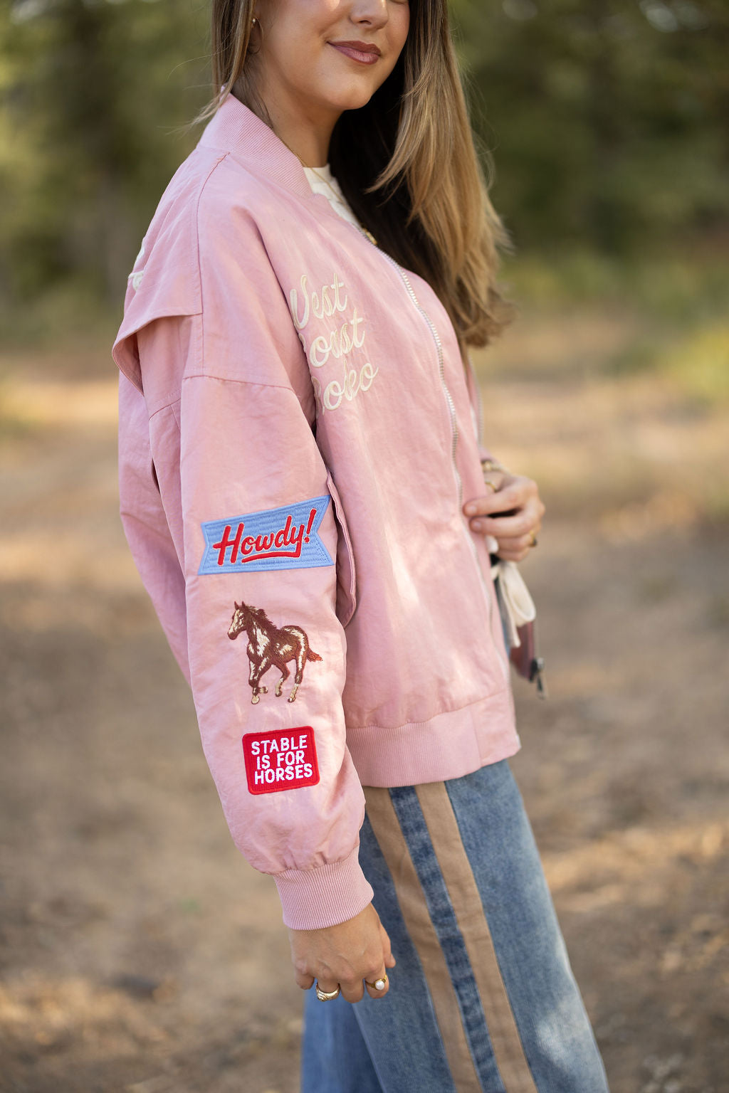 Embroidered Western Bomber Jacket