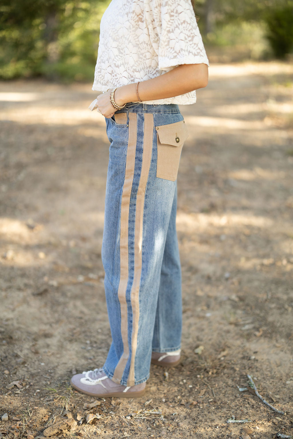 Utility Stripe Jeans