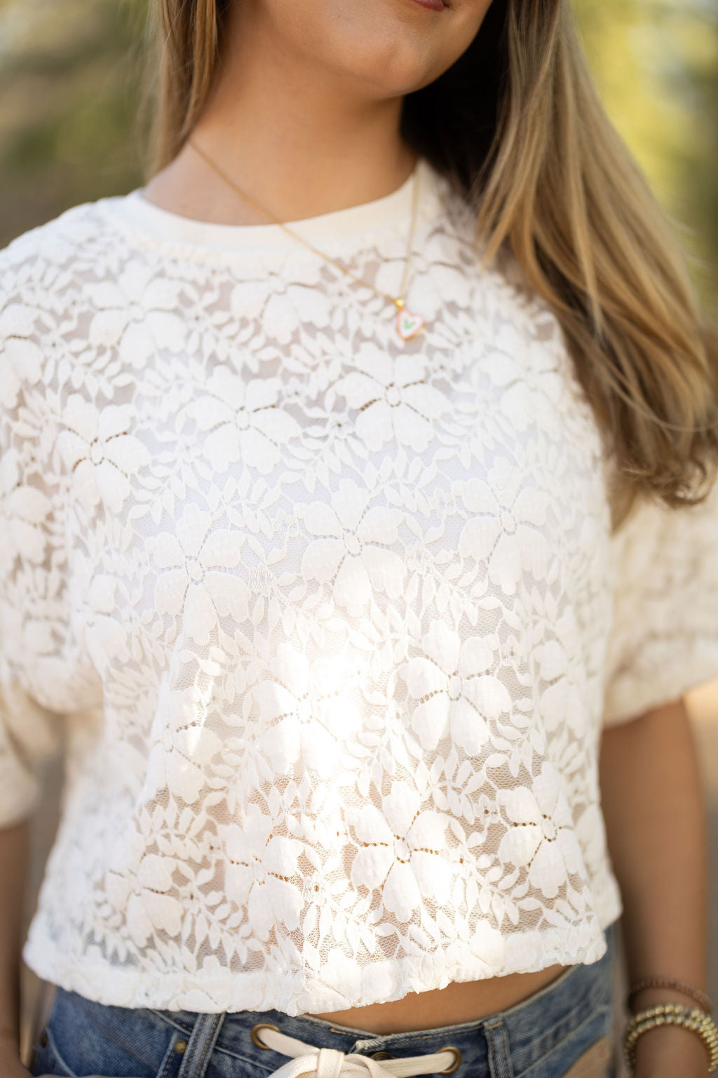 Floral Lace Cropped Top