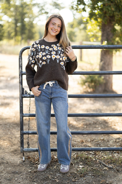 3D Daisy Knit Sweater