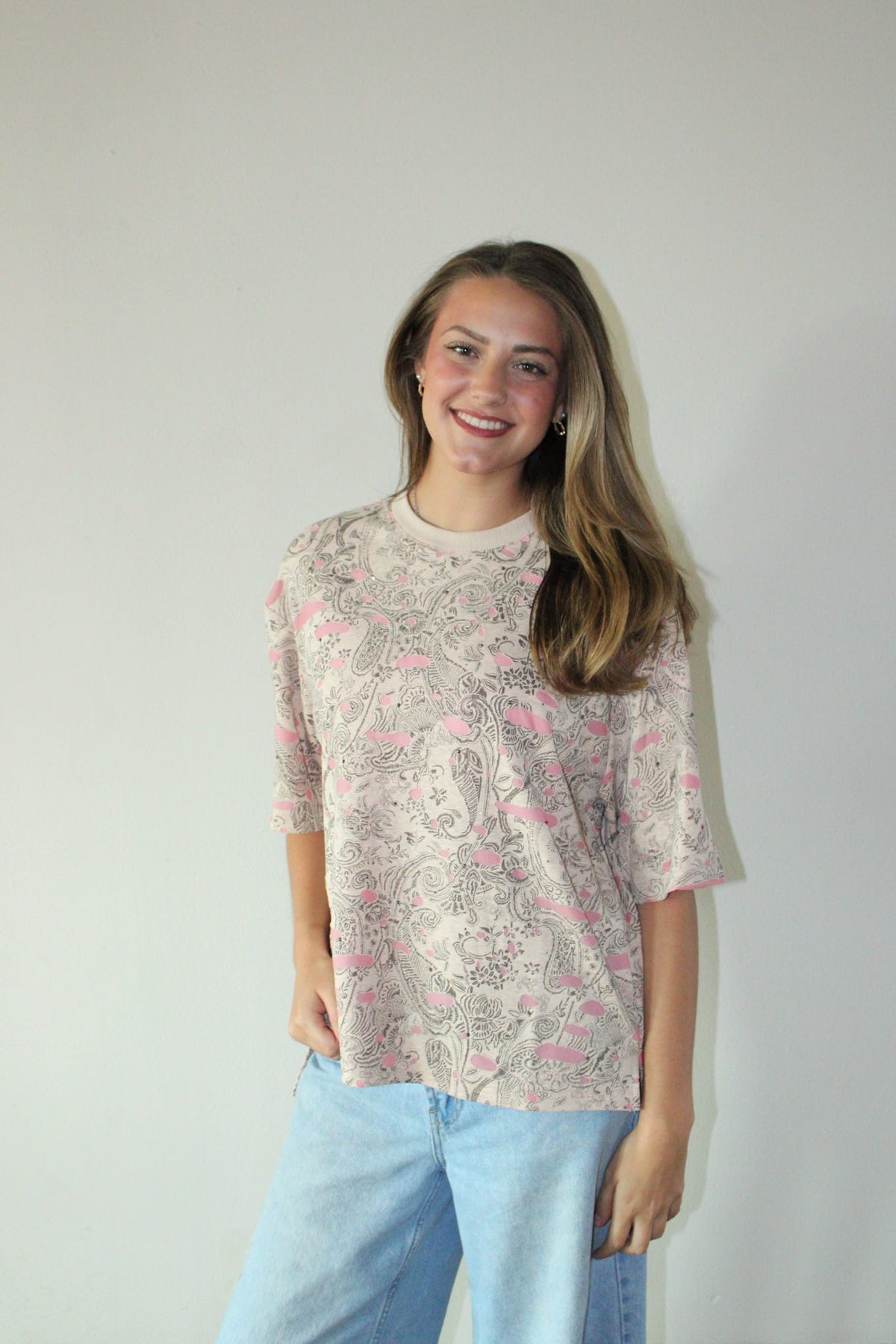 Distressed Paisley Tee