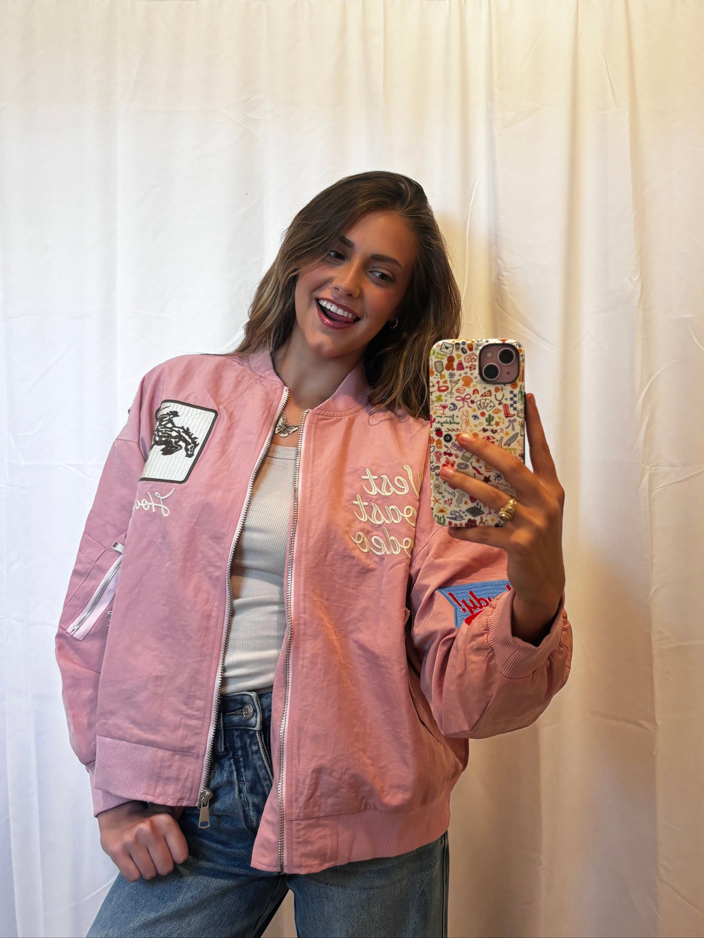 Embroidered Western Bomber Jacket
