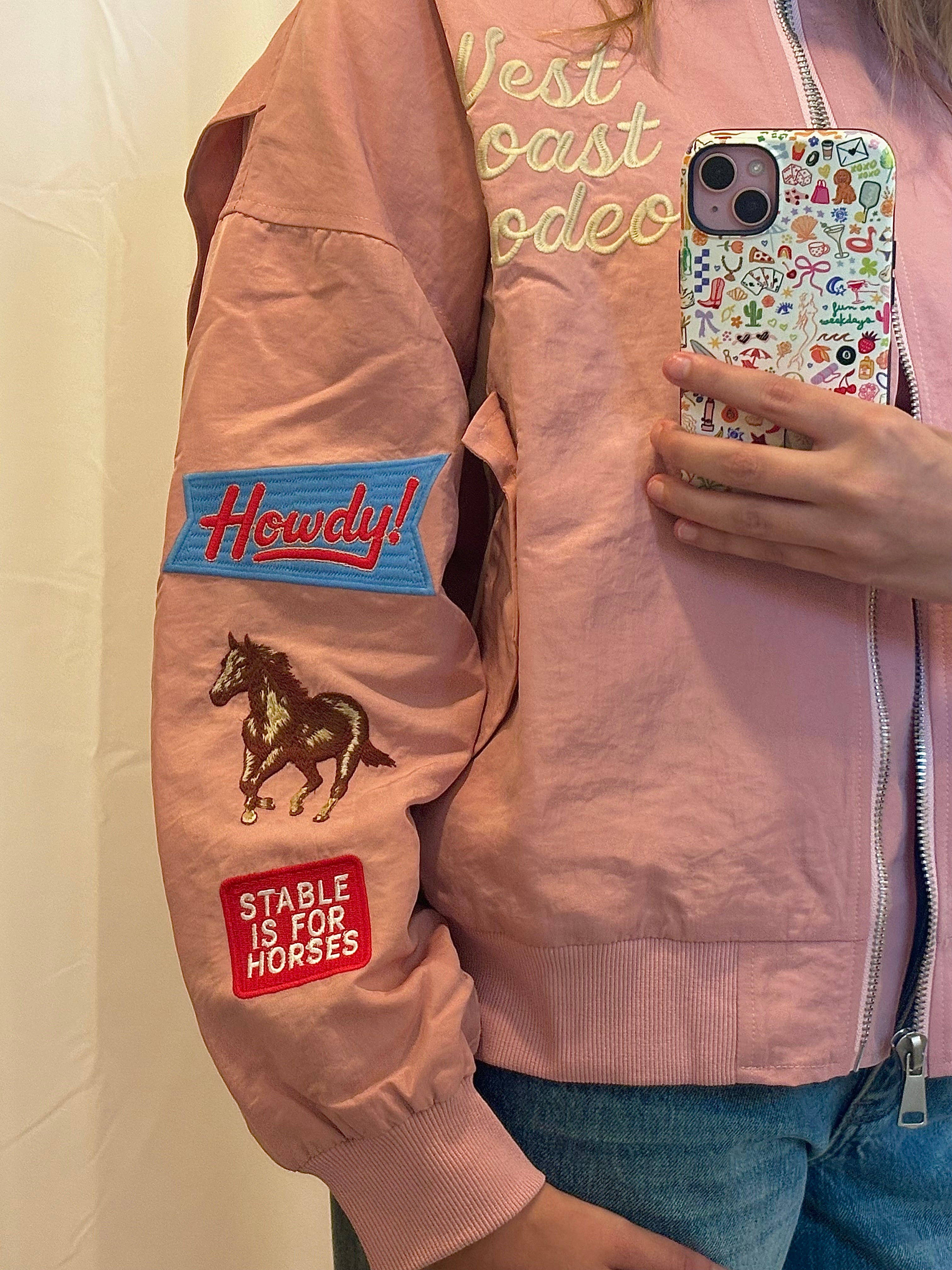 Embroidered Western Bomber Jacket
